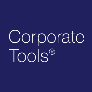 Corporate Tools in white text on a dark blue background